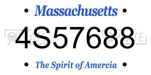 4S57688 Massachusetts License Plate