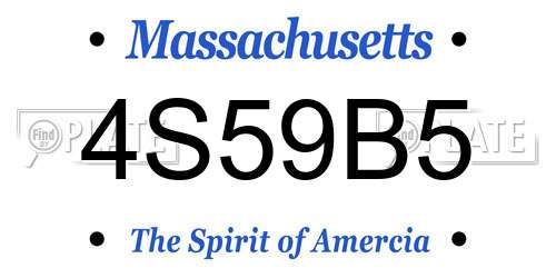 4S59B5 Massachusetts License Plate