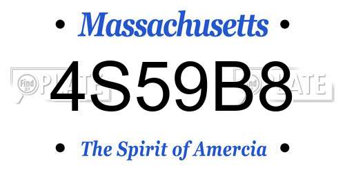 4S59B8 Massachusetts License Plate