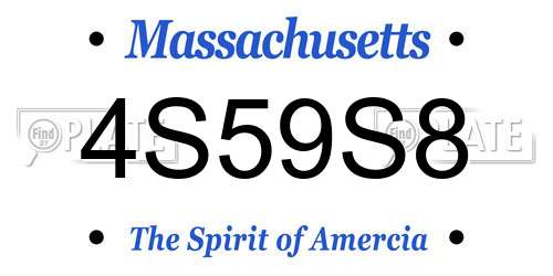 4S59S8 Massachusetts License Plate