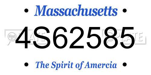 4S62585 Massachusetts License Plate
