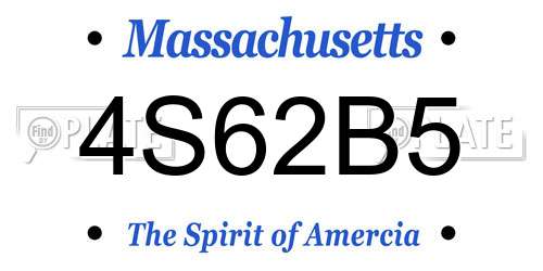 4S62B5 Massachusetts License Plate
