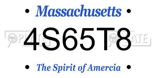4S65T8 Massachusetts License Plate