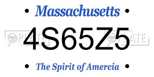 4S65Z5 Massachusetts License Plate