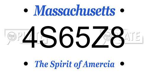 4S65Z8 Massachusetts License Plate