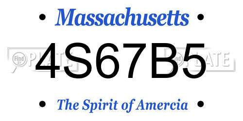 4S67B5 Massachusetts License Plate