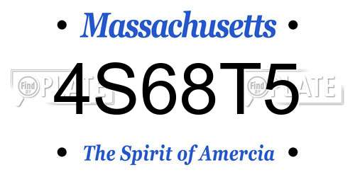 4S68T5 Massachusetts License Plate