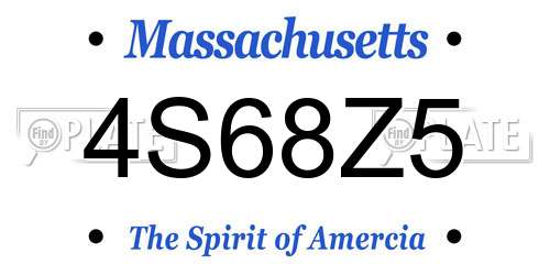 4S68Z5 Massachusetts License Plate