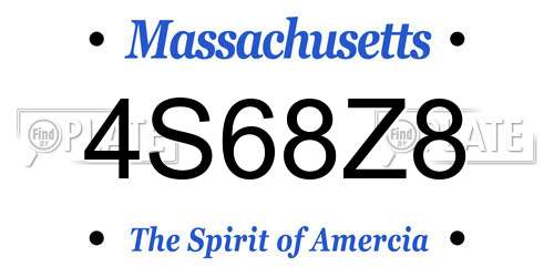 4S68Z8 Massachusetts License Plate