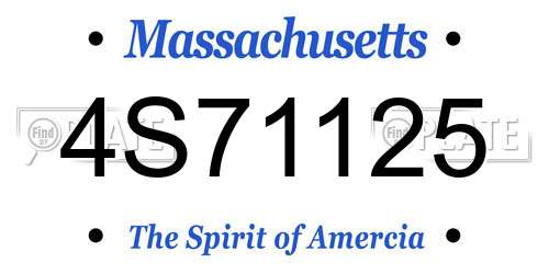 4S71125 Massachusetts License Plate