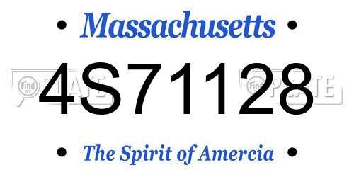 4S71128 Massachusetts License Plate