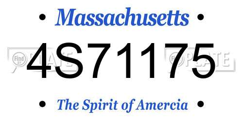 4S71175 Massachusetts License Plate