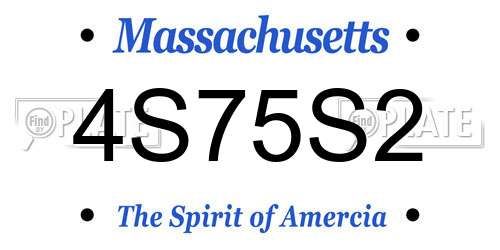 4S75S2 Massachusetts License Plate