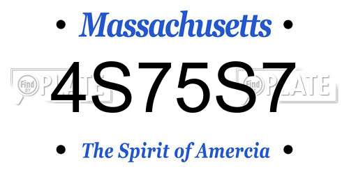 4S75S7 Massachusetts License Plate