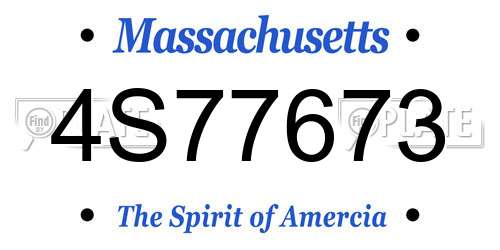 4S77673 Massachusetts License Plate