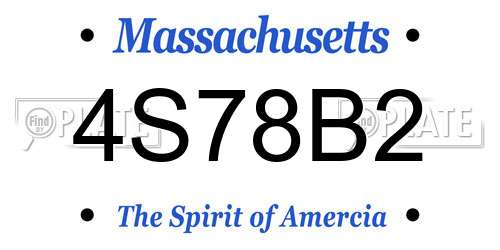 4S78B2 Massachusetts License Plate