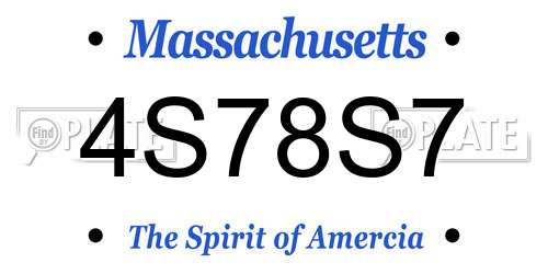 4S78S7 Massachusetts License Plate
