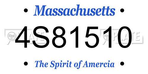 4S81510 Massachusetts License Plate