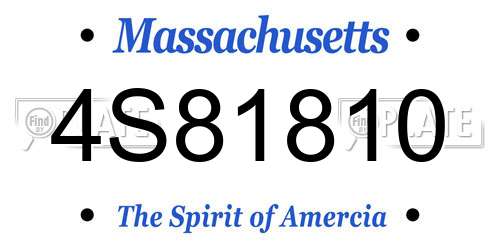 4S81810 Massachusetts License Plate
