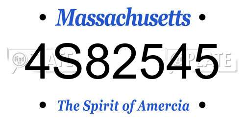 4S82545 Massachusetts License Plate