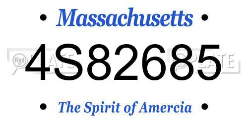 4S82685 Massachusetts License Plate