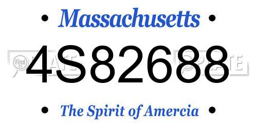 4S82688 Massachusetts License Plate