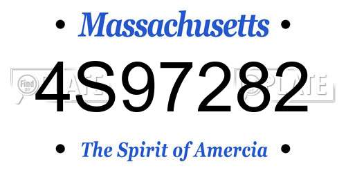 4S97282 Massachusetts License Plate