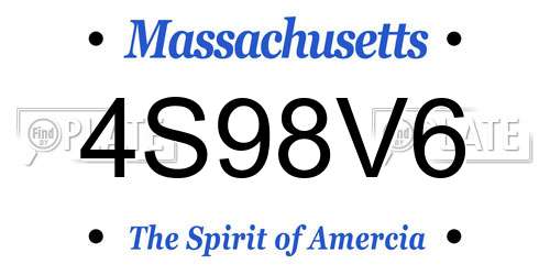 4S98V6 Massachusetts License Plate