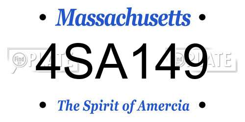 4SA149 Massachusetts License Plate