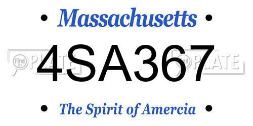 4SA367 Massachusetts License Plate