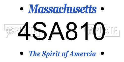 4SA810 Massachusetts License Plate