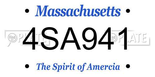 4SA941 Massachusetts License Plate