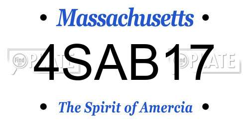 4SAB17 Massachusetts License Plate
