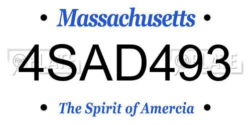4SAD493 Massachusetts License Plate