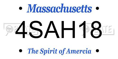 4SAH18 Massachusetts License Plate