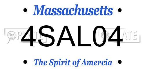 4SAL04 Massachusetts License Plate