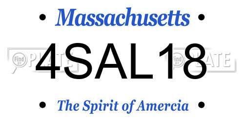 4SAL18 Massachusetts License Plate