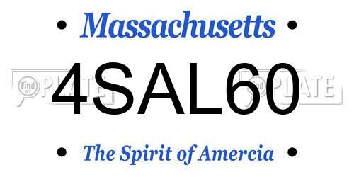 4SAL60 Massachusetts License Plate