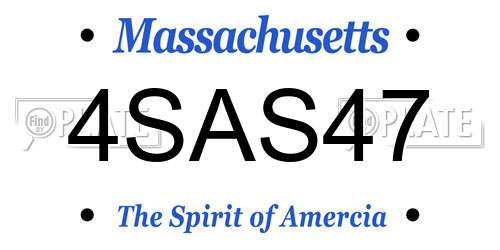 4SAS47 Massachusetts License Plate