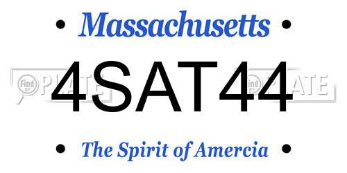 4SAT44 Massachusetts License Plate