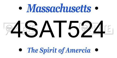 4SAT524 Massachusetts License Plate
