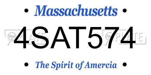 4SAT574 Massachusetts License Plate