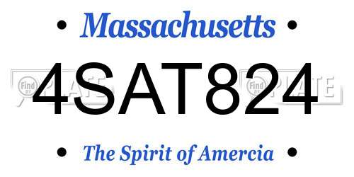 4SAT824 Massachusetts License Plate