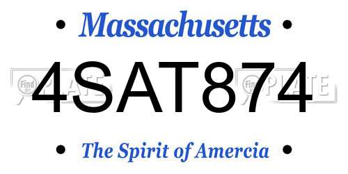 4SAT874 Massachusetts License Plate