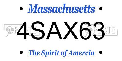 4SAX63 Massachusetts License Plate