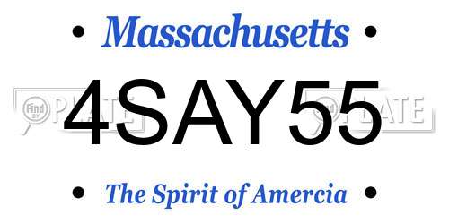 4SAY55 Massachusetts License Plate