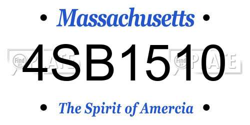 4SB1510 Massachusetts License Plate