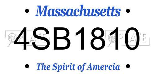 4SB1810 Massachusetts License Plate