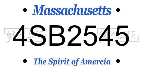 4SB2545 Massachusetts License Plate