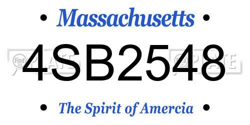 4SB2548 Massachusetts License Plate